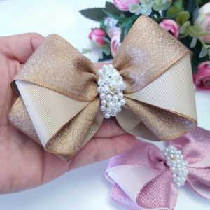 Laço para cabelo formosura dourado