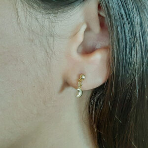 Brinco Infantil Banhado a Ouro 18k Lua Antialérgico