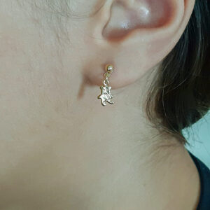 Brinco Infantil Antialérgico Banhado a Ouro 18k Ursinho