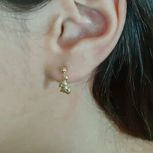 Brinco Infantil Antialérgico Banhado a Ouro 18k Cachorrinho