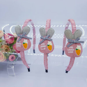 Tiara infantil rosa coelho