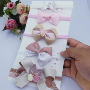 Kit Faixas Bebê Laço Cabelo Bebê Lindo C/05 Unid