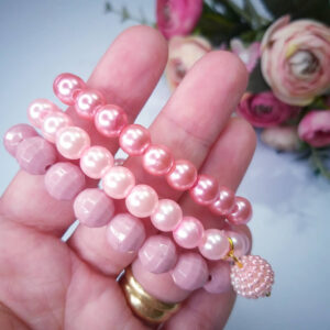Pulseira Pérolas rosa
